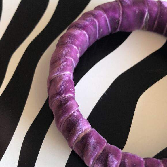 4 for $20 Stephan & Co. Purple Velvet Bangle - Picture 2 of 3